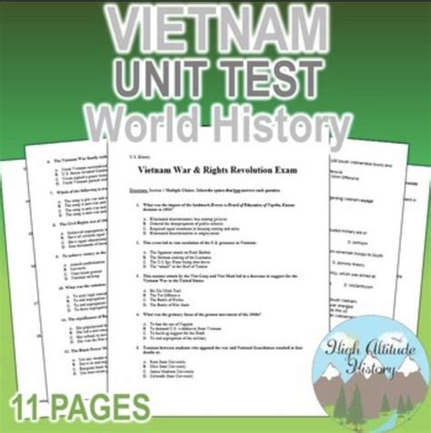 vietnam rights revolution unit test exam assessment   multiple choice