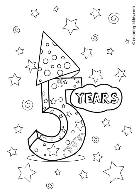 years birthday coloring pages  kids printables coloring