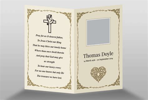 printable memorial card template printable templates