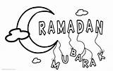 Ramadan Drawing Coloring Pages Simple Kids Color Printable sketch template