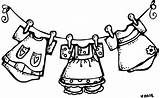 Clipart Baby Clothesline Clothe Library sketch template