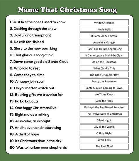 christmas carol games printable  answers