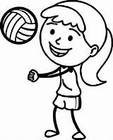 Volleyball Coloring Girl Playing Pages Drawing Bump Pass Players Clipartmag Wecoloringpage Getdrawings sketch template
