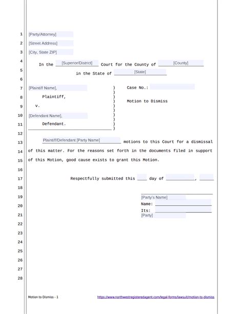 motion  dismiss  template form