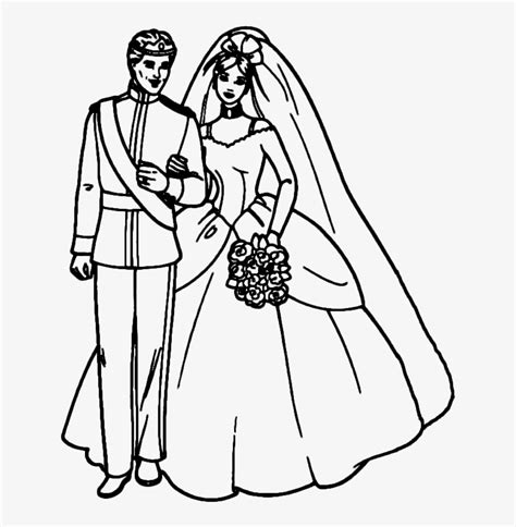 bride  groom silhouettes marriage coloring page  png