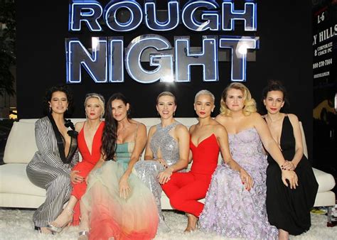 scarlett johansson and demi moore step out at rough night premiere