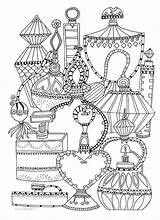 Perfume Bottles Vk Coloriage Adults Ausmalbilder Parfum Mandalas раскраска N5 Parfume Zentangle Erwachsene sketch template
