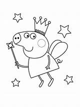 Peppa Coloring Fairy sketch template