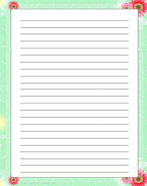 printable lined paper  decorative borders christmas writing