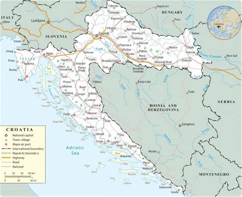 kaart van kroatie offline kaart en gedetailleerde kaart van kroatie