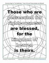 Coloring Persecuted Beatitudes Who Pages Those Kids Bible Narrow Children Sunday Sundayschoolzone Path Sheets Visit Church Kingdom Jesus Choose Board sketch template