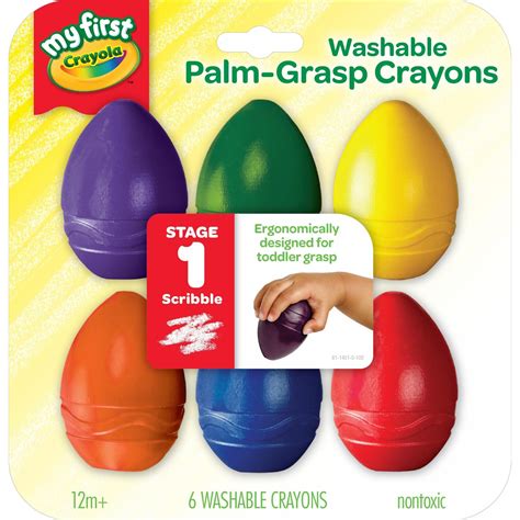 crayola   washable palm grasp crayons  toddlers school