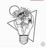 Coloring Pages Flower Drawing Drawings Sunflower Easy Aesthetic Flowers Space Choose Board Lightbulb Outer sketch template