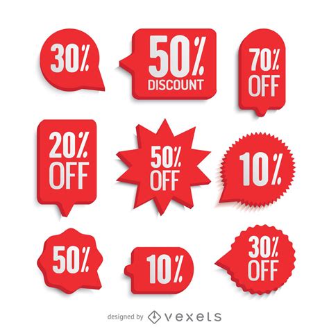 red sale labels set vector