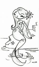 Coloring Mermaid Pages Nudes Drawings Mermaids Drawing Influenced Asian Some Lovely Daisychurch Daisy Colouring Books Pinup Cute Choose Board Print sketch template