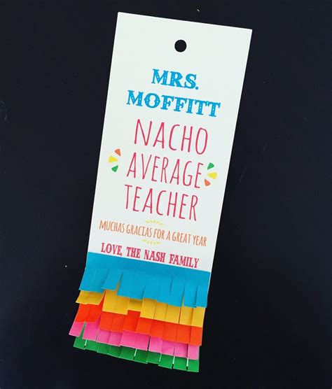 diy printable nacho average teacher gift tag etsy