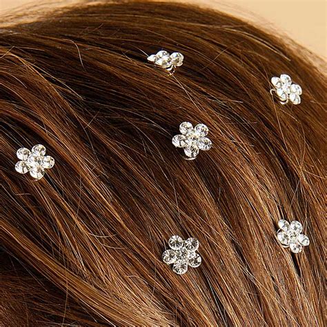 Prom Wedding Rhinestone Flower Hair Sprials Set 12 Hair Twists 383h
