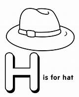Hat Letter Coloring Print Printable English sketch template