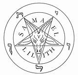Pentagram Baphomet Hebrew Sigil Possession sketch template
