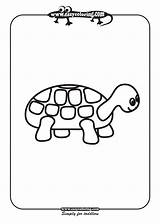 Animals Coloring Turtle Easy Pages Print Simple Toddlers Kids sketch template
