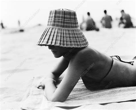 woman sunbathing stock image p science photo library