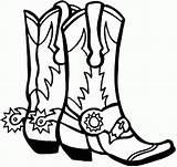 Coloring Boots Cowboy Popular sketch template
