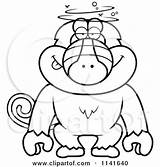 Baboon Monkey Dumb Cartoon Clipart Drunk Coloring Thoman Cory Outlined Vector 2021 sketch template
