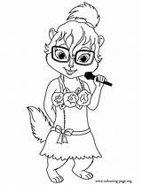 Alvin Chipmunks Jeanette Colouring Chipettes sketch template