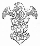 Totem Tiki Indianer Tattooimages sketch template
