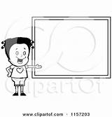 Girl School Presenting Clipart Chalkboard Blank Cartoon Cory Thoman Chalk Outlined Board Coloring Vector Abcs Smart 2021 sketch template