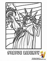 Coloring Liberty Statue Sheet Pages July 4th Patriotic Popular sketch template