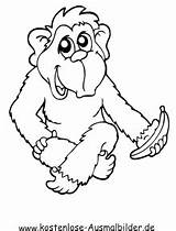 Affe Affen Banane Ausmalbild Ausmalen Dein sketch template