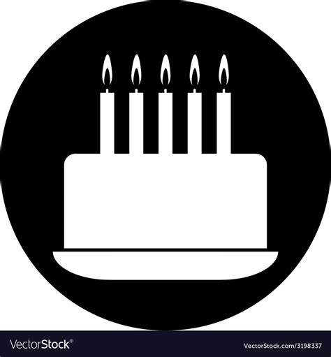 birthday cake symbol button royalty  vector image