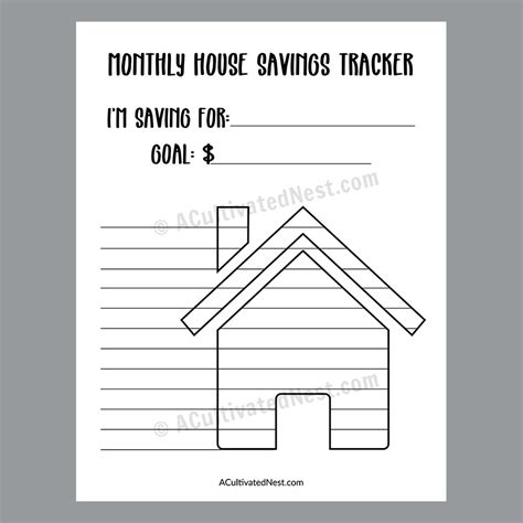 printable house savings tracker sinking fund tracker  cultivated nest
