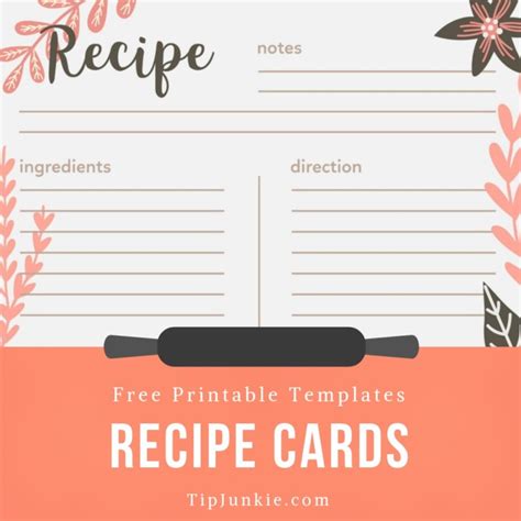 recipe card template   printables tip junkie