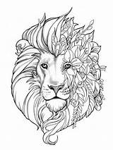 Pages Coloring Lion Adults Printable Adult sketch template