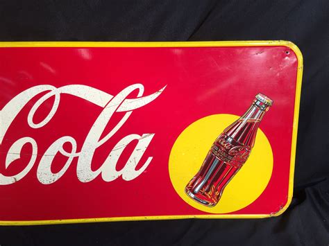 vintage coca cola advertising sign   canada    st thomas metal signs