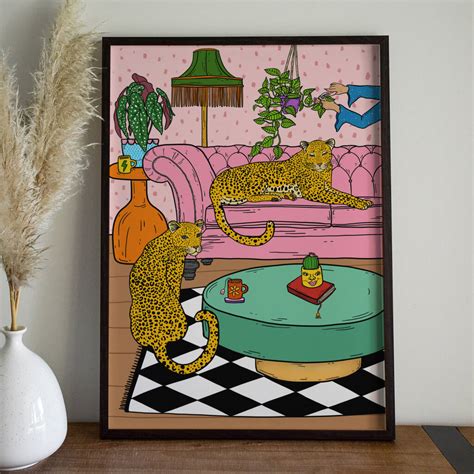 two leopards unframed art print by cat and bean