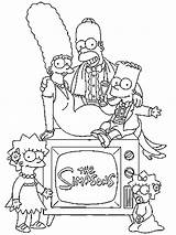 Simpsons Coloring Pages Kids Characters sketch template