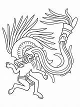 Aztec Quetzalcoatl Goddess Warriors Coatl Fires Chantico Lizzard Snake Coloringonly sketch template