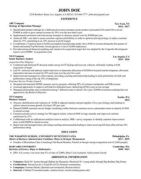 consulting resume  perfect step  step guide