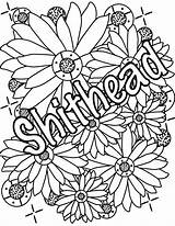 Coloring Adult Pages Sweary Shithead Words sketch template