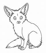 Fennec Lineart Coloring sketch template