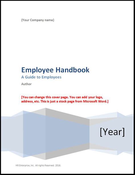 employee handbook template hr enterprise