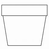 Pot Flower Template Coloring Clipart Printables sketch template