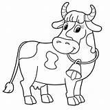 Kuh Ausmalbild Glocke Umriss Grafiken Cow Färbung Nutztiere Malbuch Symbole Seite sketch template