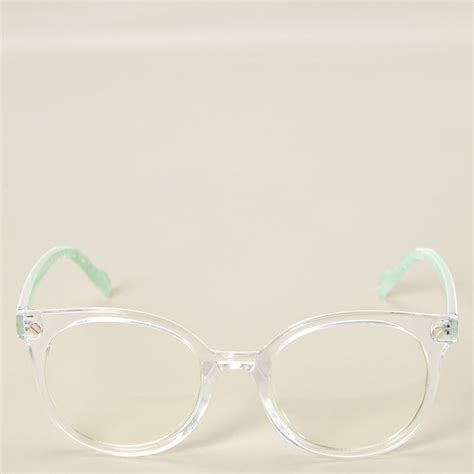Clear Round Mint Chevron Fake Glasses Claire S Us