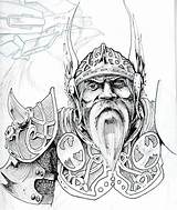 Odin Viking Norse Mythology Helmet sketch template