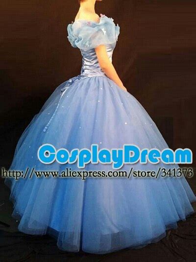 Custom Made Cosplay Costume Cinderella 2015 Lily James As Ella Blue