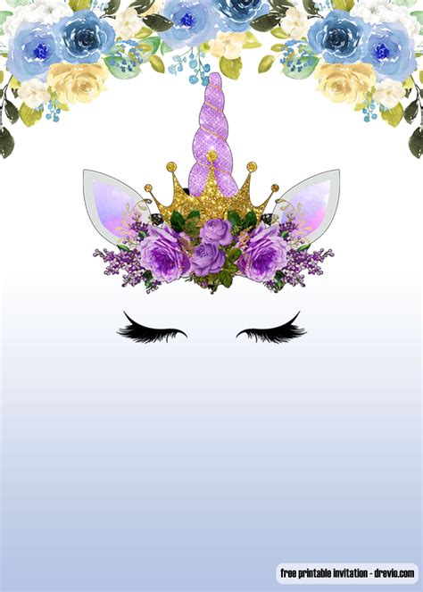 printable unicorn flower template